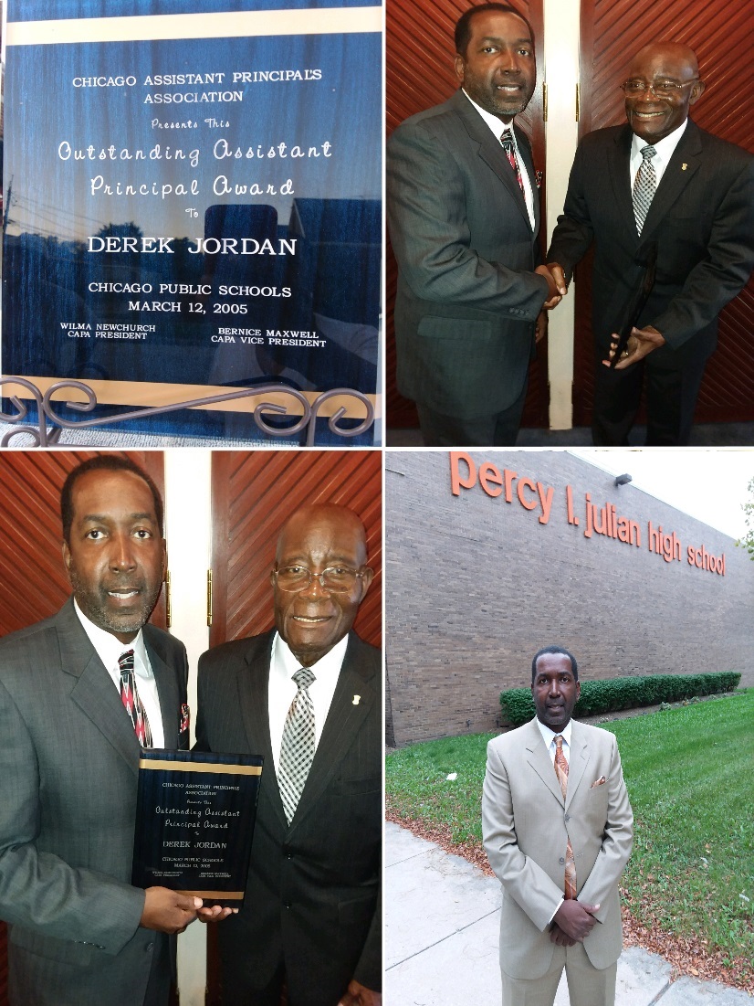 Derek Jordan with Outstanding Assistant Principal award